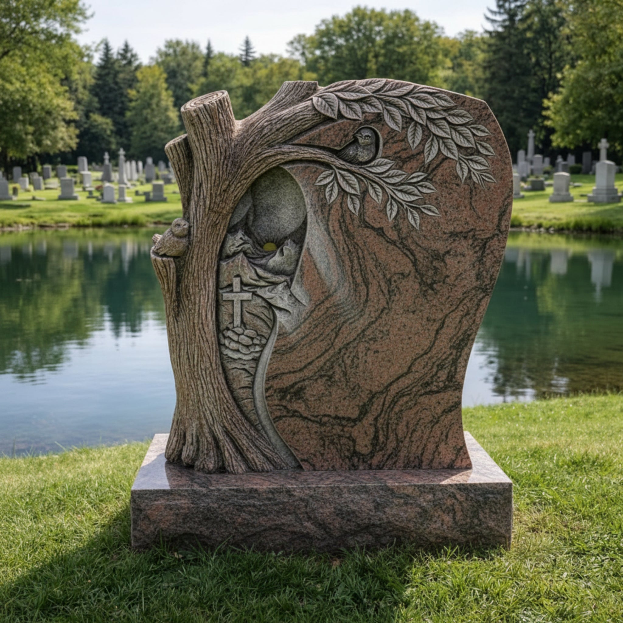 The "Tree of Peace" Sculpted Granite Memorial
