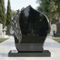 The Calla Lily teardrop Premium Black Granite Monument