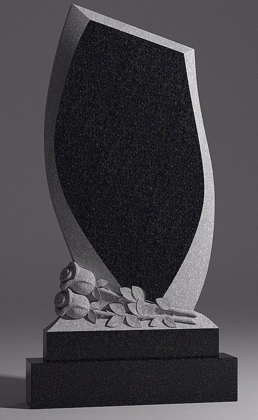 Devotion Rose Shield Premium Granite Headstone