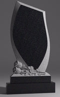 Devotion Rose Shield Premium Granite Headstone