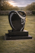 Eternal Devotion Sculpted Rose Heart Headstone