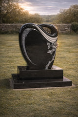 Eternal Devotion Sculpted Rose Heart Headstone
