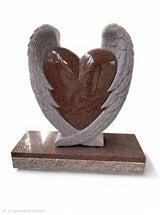 Eternal Wings Red Granite Headstone