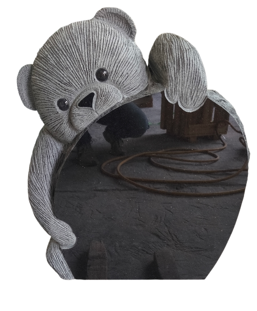 Hand-Carved Teddy Bear Granite Headstone for Child Memorial