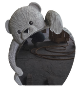 Hand-Carved Teddy Bear Granite Headstone for Child Memorial
