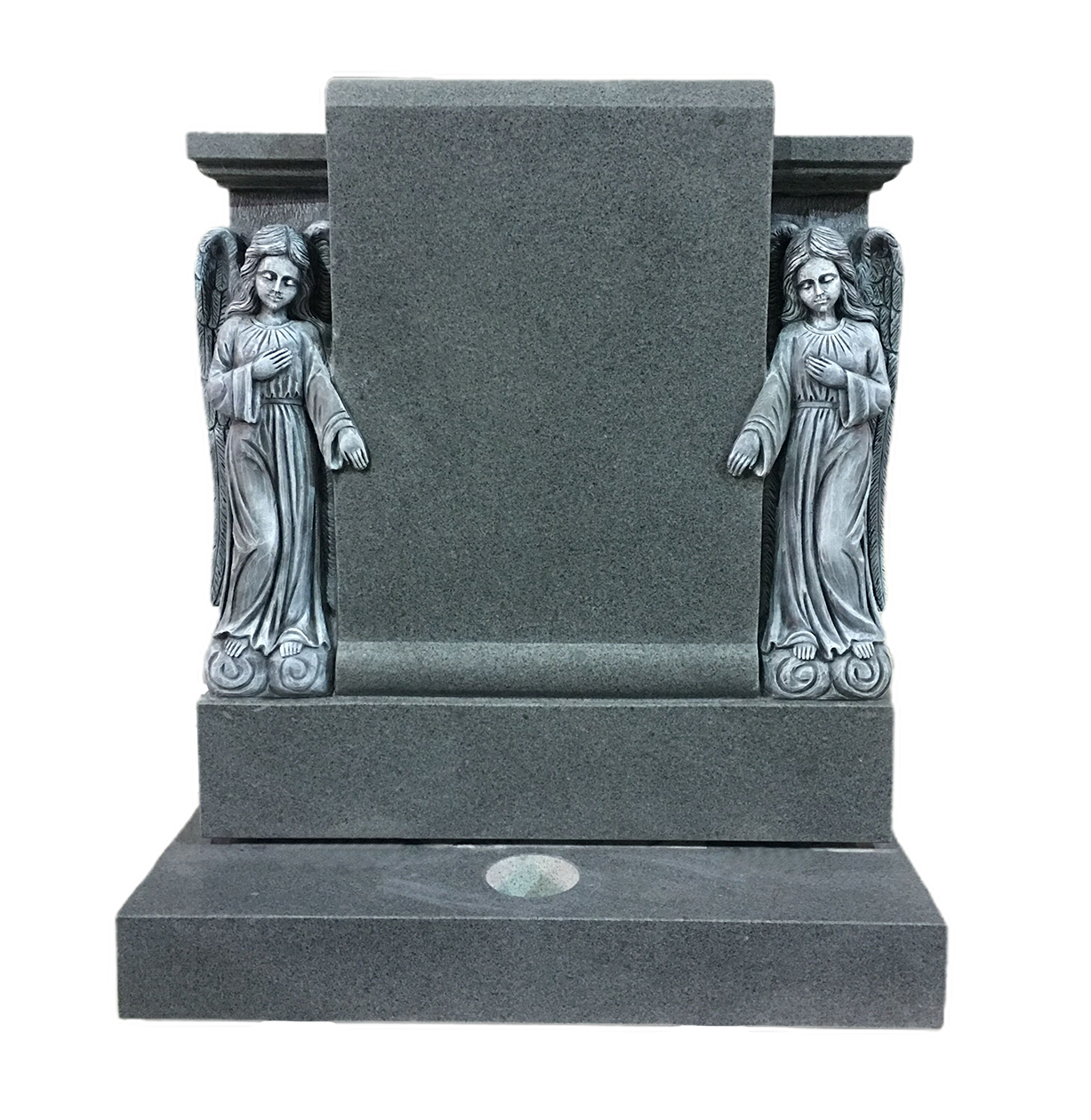 Dual Angel Pillar Upright Headstone