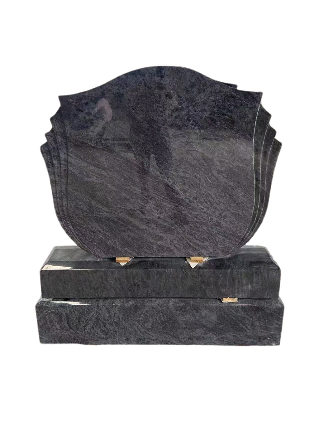 Scalloped-Edge Upright Granite Monument