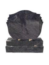 Scalloped-Edge Upright Granite Monument