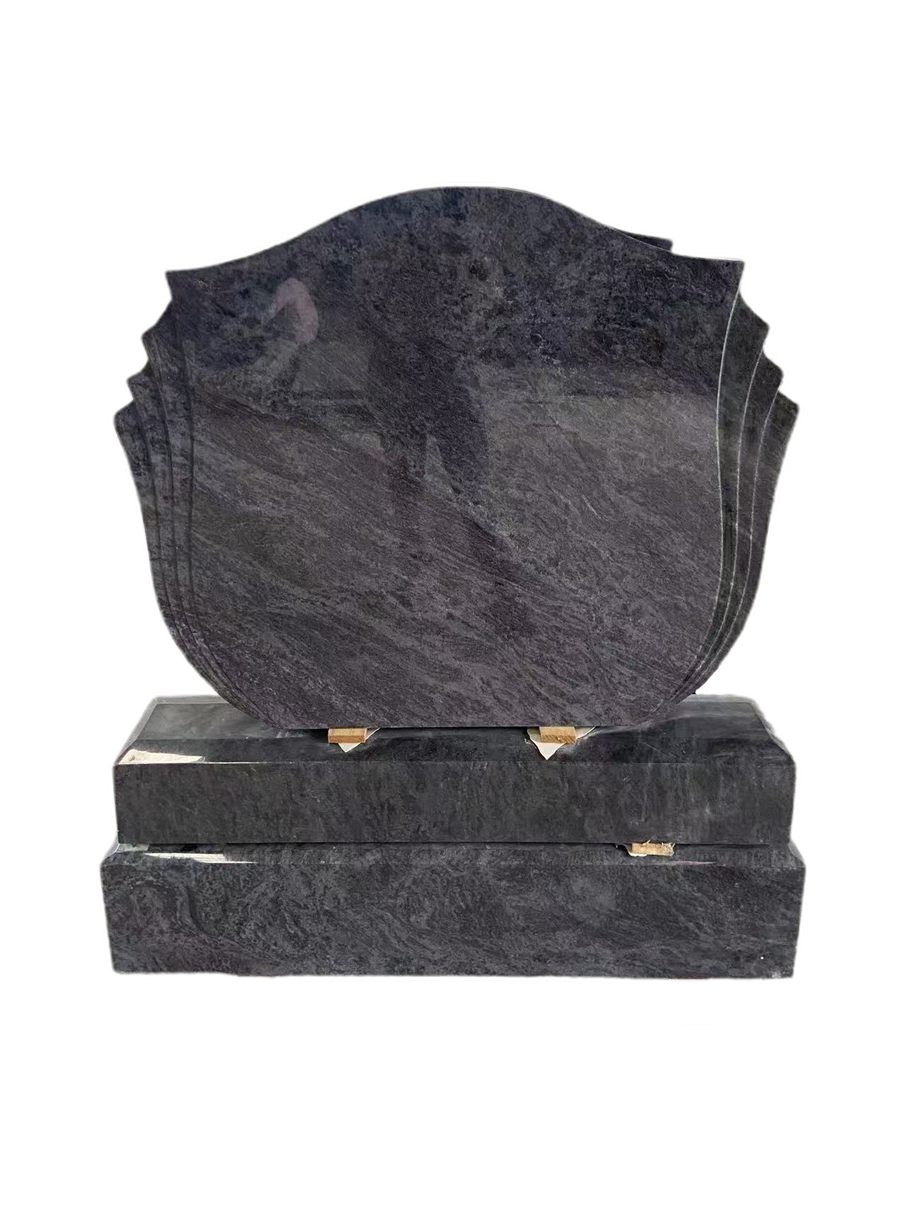 Scalloped-Edge Upright Granite Monument